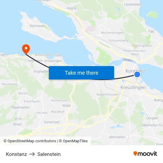 Konstanz to Salenstein map