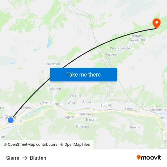 Sierre to Blatten map