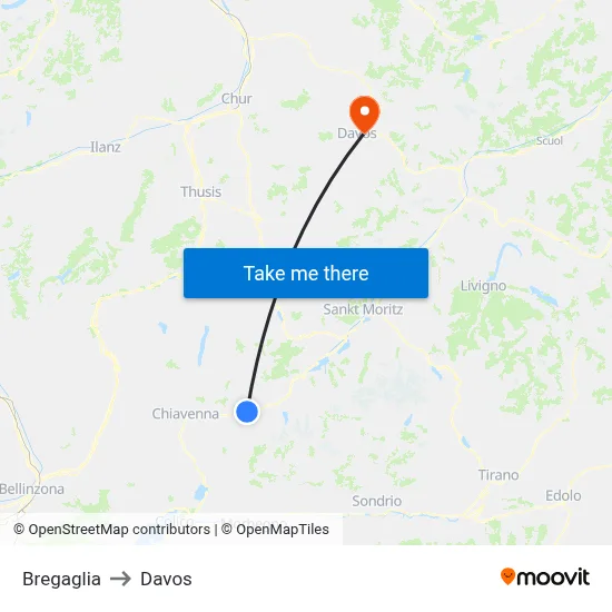 Bregaglia to Davos map