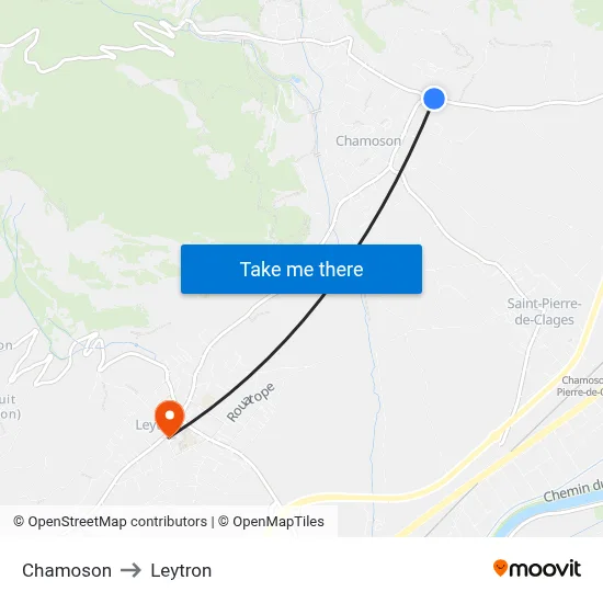 Chamoson to Leytron map