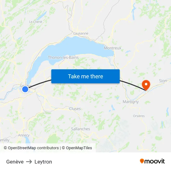 Genève to Leytron map