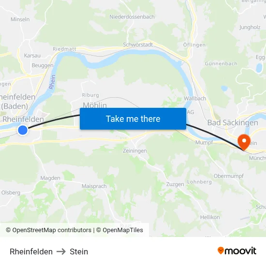 Rheinfelden to Stein map