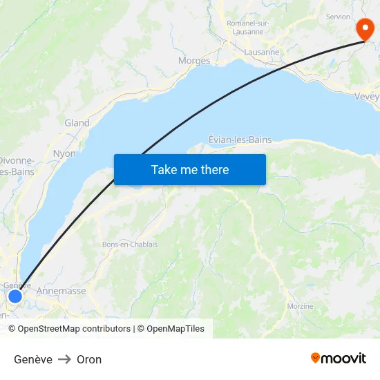 Genève to Oron map