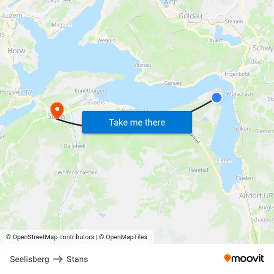 Seelisberg to Stans map
