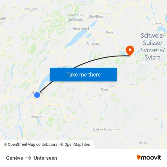 Genève to Unterseen map