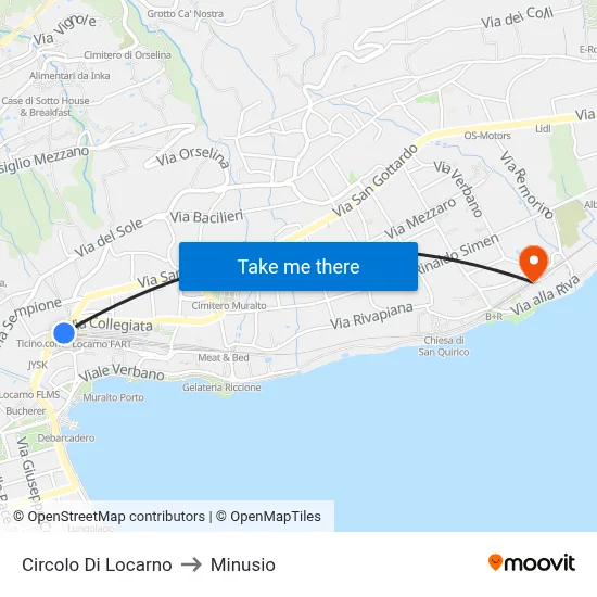 Circolo Di Locarno to Minusio map