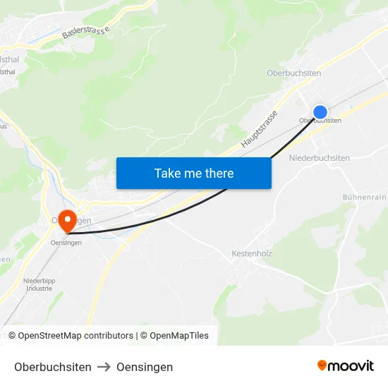 Oberbuchsiten to Oensingen map