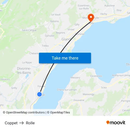 Coppet to Rolle map