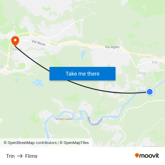 Trin to Flims map