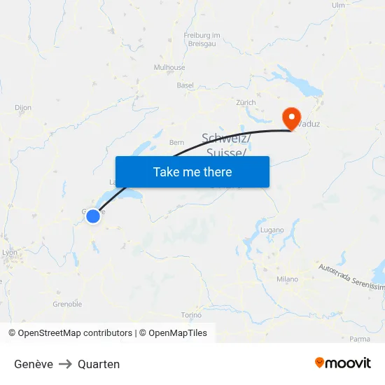 Genève to Quarten map