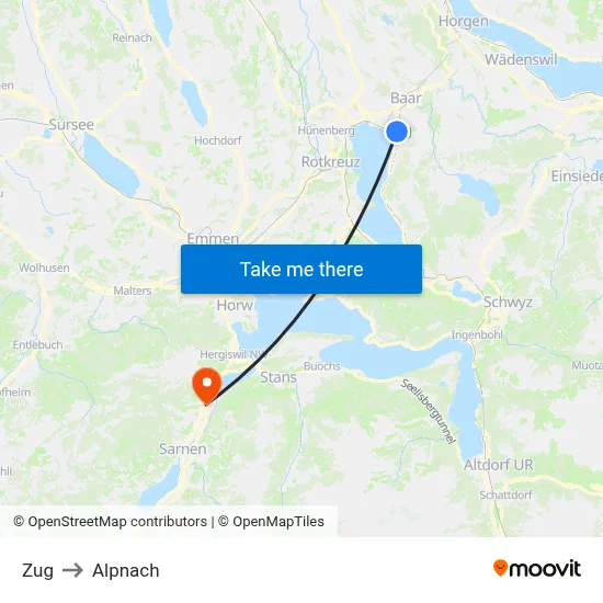 Zug to Alpnach map
