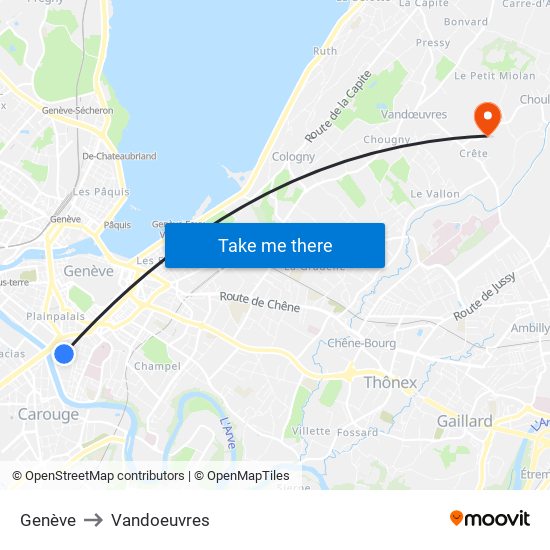 Genève to Vandoeuvres map
