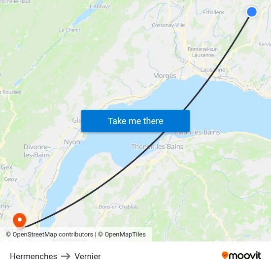 Hermenches to Vernier map