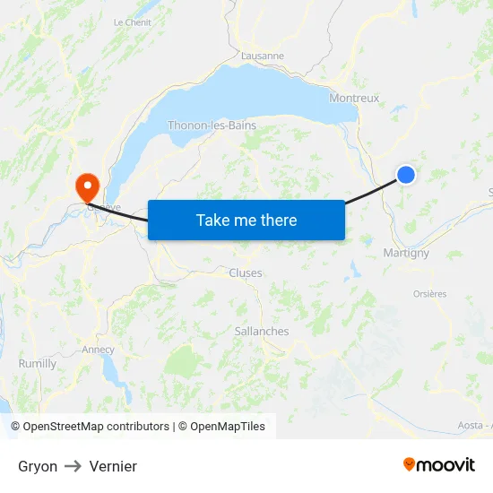 Gryon to Vernier map