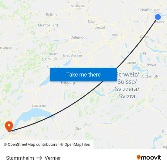 Stammheim to Vernier map