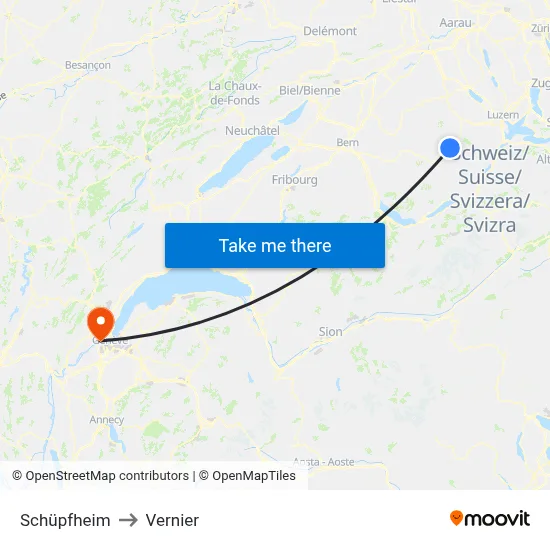 Schüpfheim to Vernier map