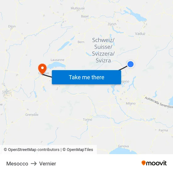 Mesocco to Vernier map