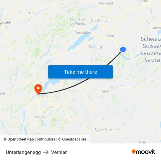 Unterlangenegg to Vernier map
