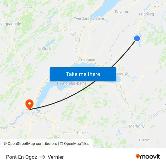 Pont-En-Ogoz to Vernier map