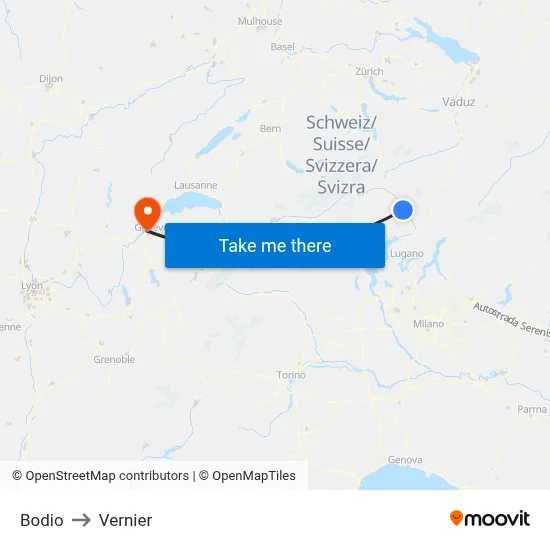 Bodio to Vernier map