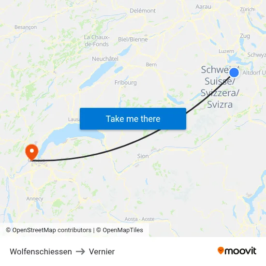 Wolfenschiessen to Vernier map