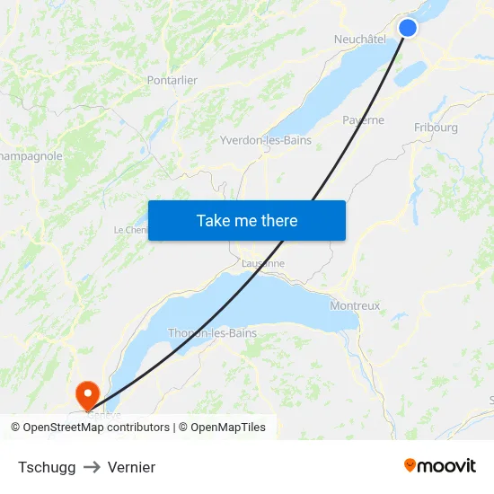Tschugg to Vernier map