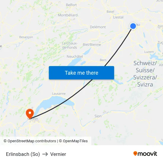 Erlinsbach (So) to Vernier map