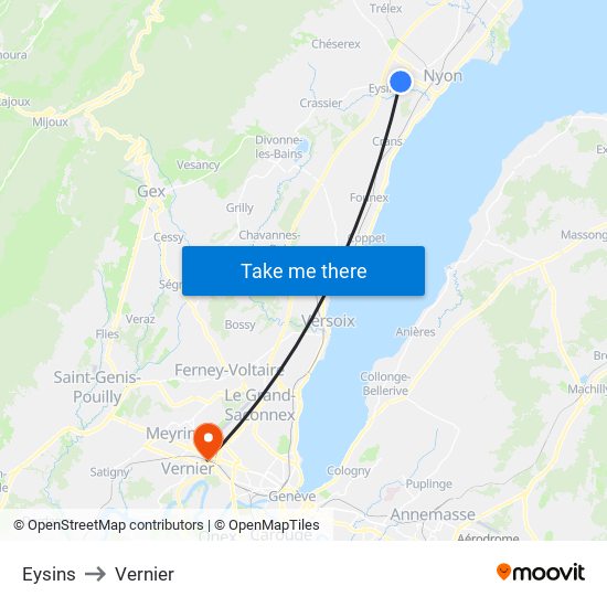 Eysins to Vernier map
