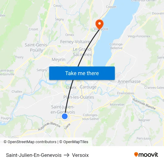 Saint-Julien-En-Genevois to Versoix map