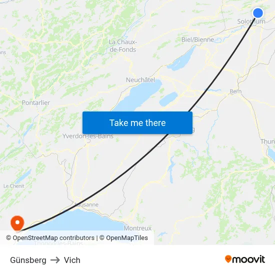 Günsberg to Vich map