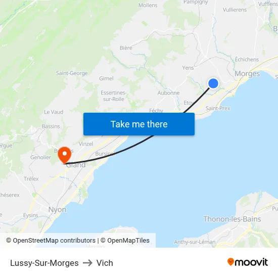 Lussy-Sur-Morges to Vich map