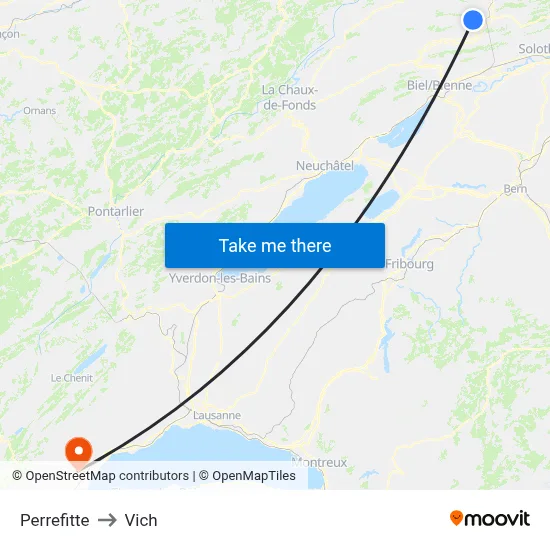 Perrefitte to Vich map