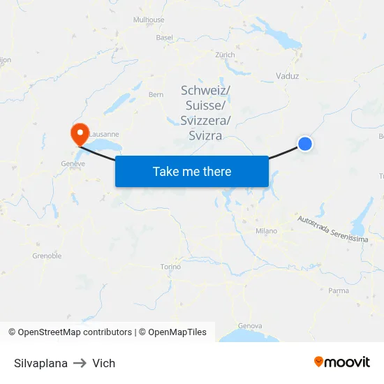 Silvaplana to Vich map