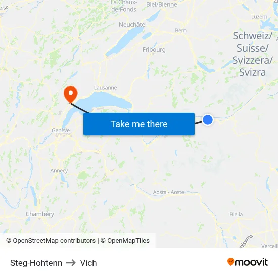 Steg-Hohtenn to Vich map