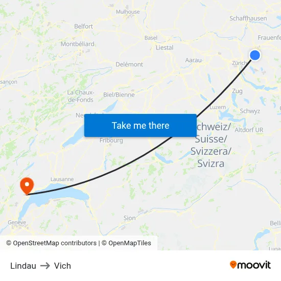 Lindau to Vich map