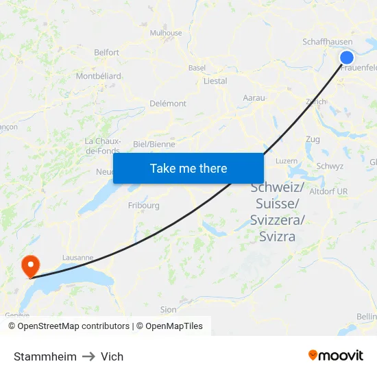 Stammheim to Vich map