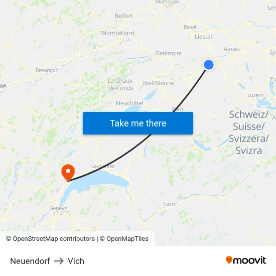 Neuendorf to Vich map