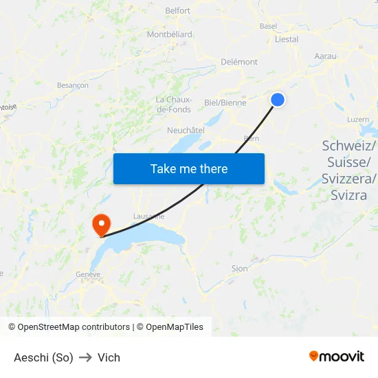 Aeschi (So) to Vich map