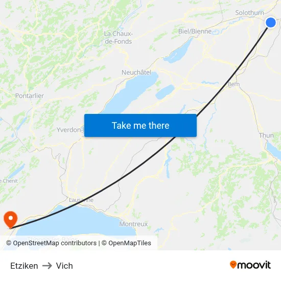 Etziken to Vich map