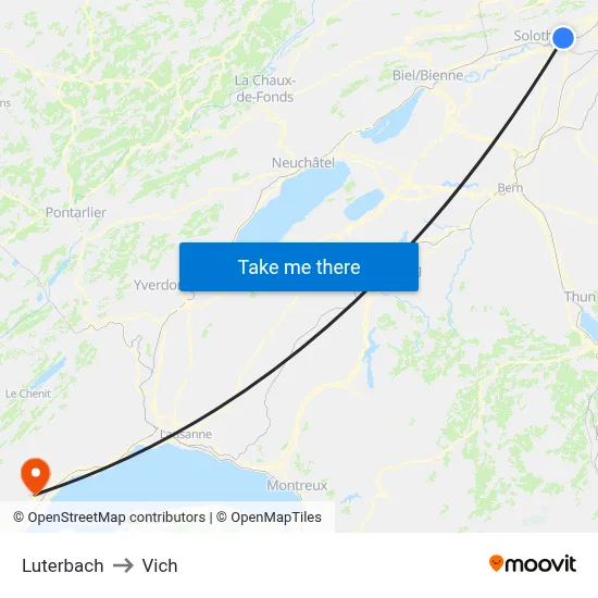 Luterbach to Vich map