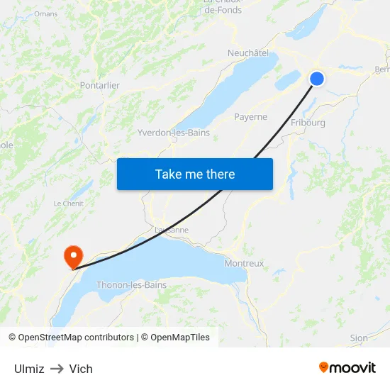Ulmiz to Vich map
