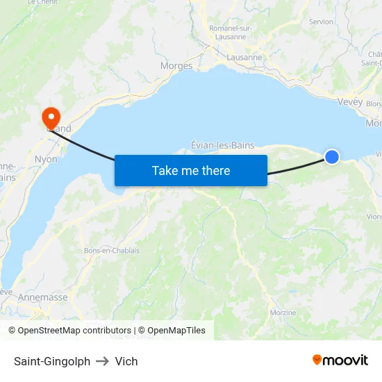 Saint-Gingolph to Vich map