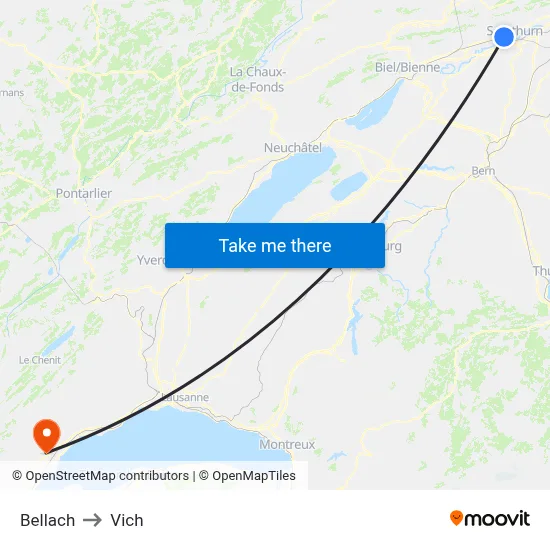 Bellach to Vich map