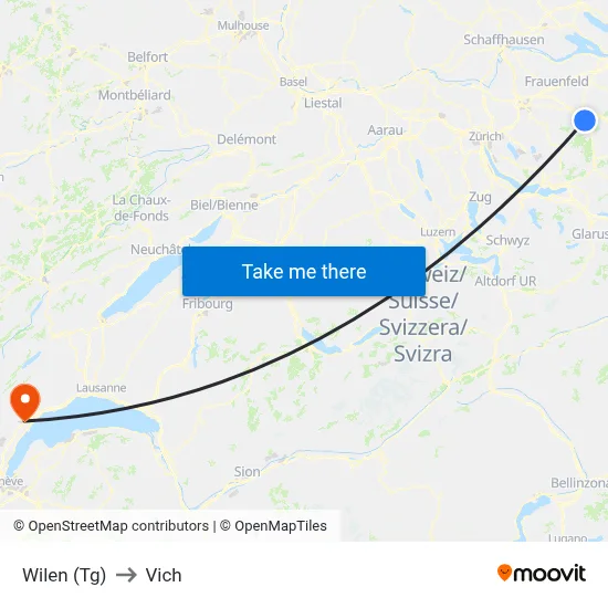 Wilen (Tg) to Vich map
