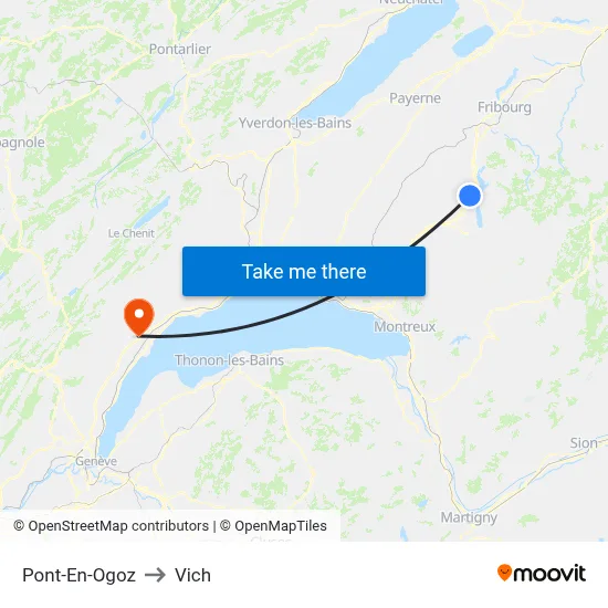 Pont-En-Ogoz to Vich map