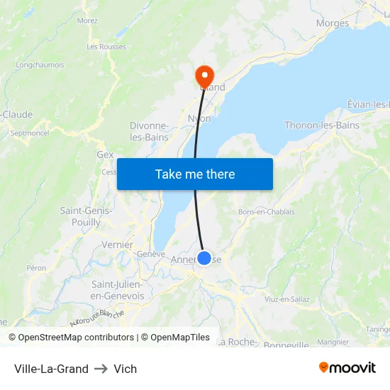 Ville-La-Grand to Vich map