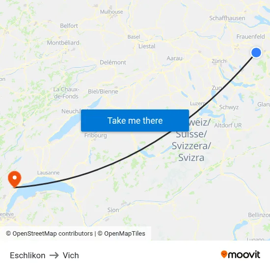 Eschlikon to Vich map