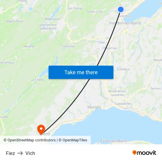Fiez to Vich map