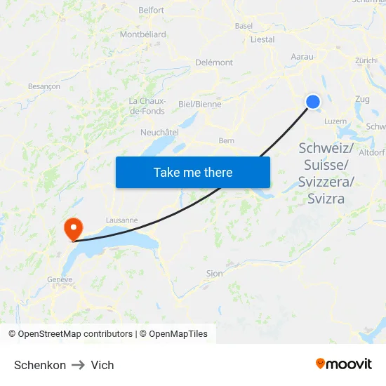 Schenkon to Vich map