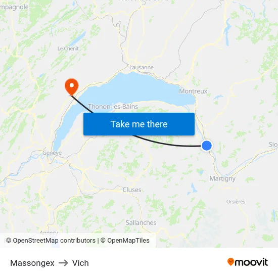 Massongex to Vich map